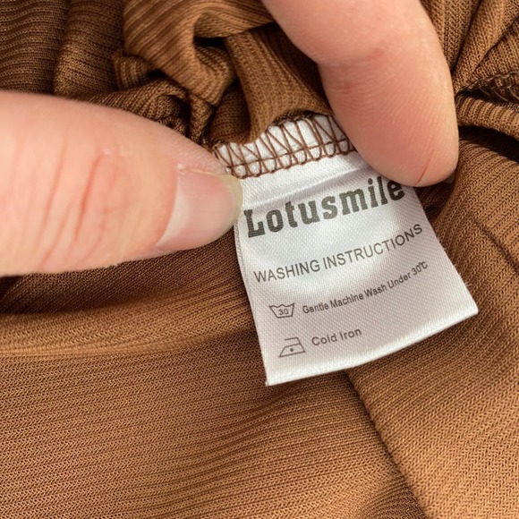 Chocolate Brown Sparkle Top Bell Sleeve Size L Fairy Grunge Date Night Going Out - Picture 16 of 17